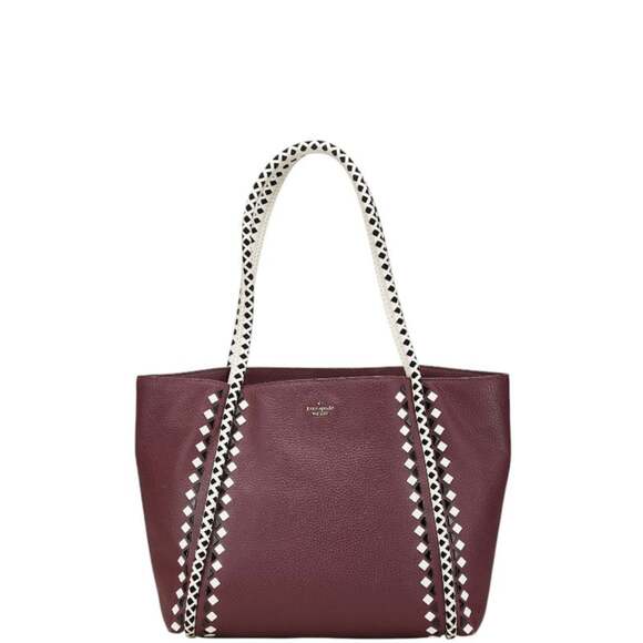 OTHERS Handbags - Kate Spade handbag tote bag in wine red, white, and black leather for women.